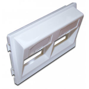 Angled double adapter frame for floor towers, white